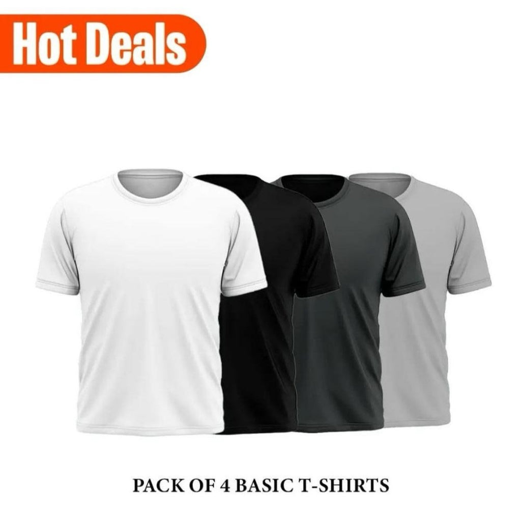 Men’s Stitched Plain Jersey T-Shirts Pack Of (4)
