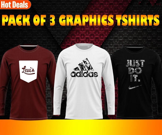 Printed Jersey Full Sleeves Shirt Pack Of 3