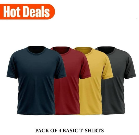 Men’s Stitched Plain Jersey T-Shirts Pack Of (4)