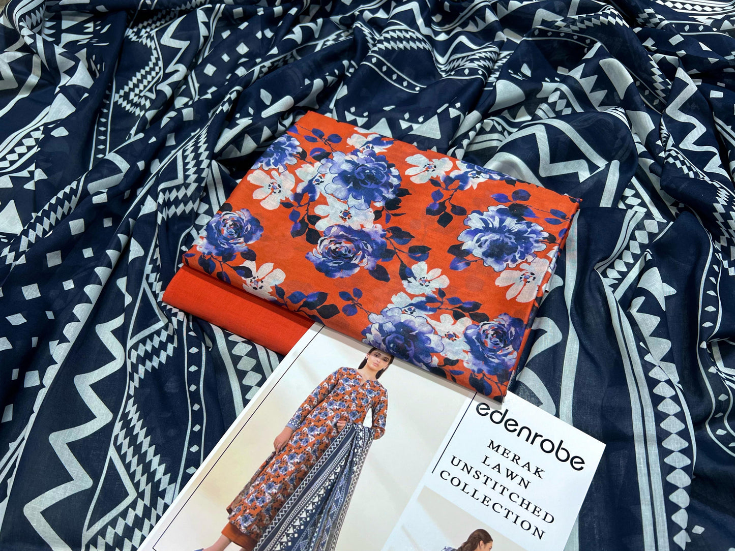 MEERAK LAWN BY EDENROBE UNSTICHED 3PCS