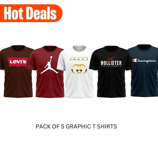Graphics T-Shirt Jersey Pack Of 5