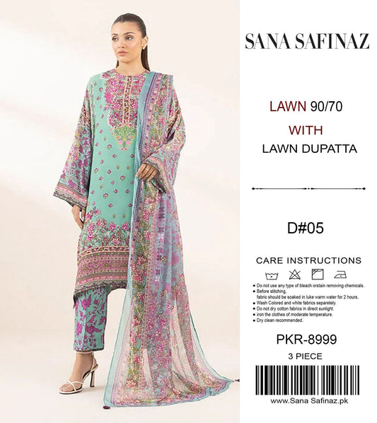 SANA SAFINAZ 3PCS UNSTICHED LAWN