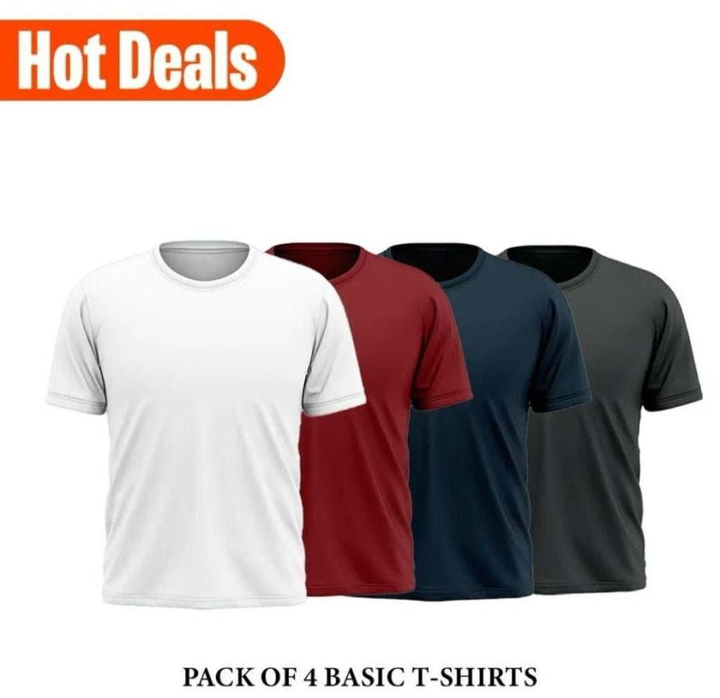 Men’s Stitched Plain Jersey T-Shirts Pack Of (4)