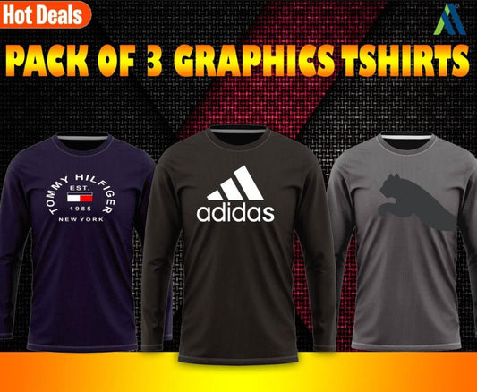 Printed Jersey Full Sleeves Shirt Pack Of 3