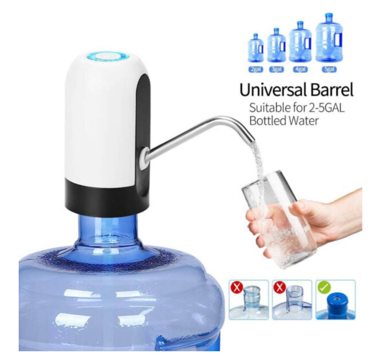 Portable Electric Automatic Water Pump / Dispenser | USB Rechargeable & Easy to Use