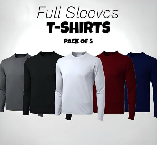Men’s Stitched Plain Jersey Full Sleeves Shirts Pack of 5